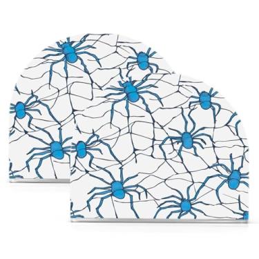 Imagem de Qilmy Suporte de guardanapo acrílico de teia de aranha de Halloween, suporte de lenços de mesa independente transparente, dispensador de papel de coquetel para cozinha, jantar, restaurante, bar