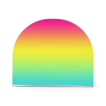 Imagem de Qilmy Porta-guardanapos de acrílico arco-íris, suporte de lenços de mesa independente, dispensador de papel de coquetel para cozinha, jantar, restaurante, bar, decoração, 1 pacote