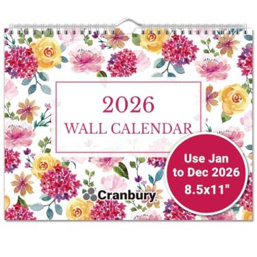 Imagem de CRANBURY Calendário de parede pequeno 2023-2024 - (floral) 2023 x 11 calendário 2023 2024, use como calendário de mesa ou calendário de pendurar 23 24, inclui adesivos