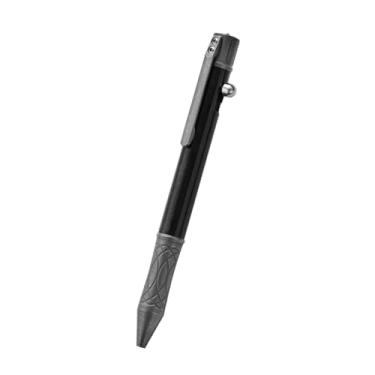 Imagem de Bolt Action Caneta esferográfica de 13,5 cm com clipe de bolso, liga de titânio TC4 e fibra de carbono, tinta G2 recarregável compatível com refil Parker para transporte diário, ao ar livre
