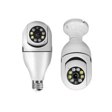 Imagem de Câmera de Segurança WiFi Full HD 2MP Visão Noturna Infravermelha, Rotação 355°, Branco, com Áudio Bidirecional