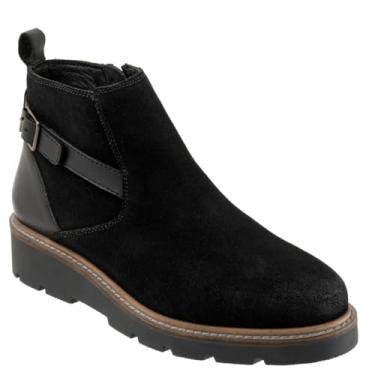 Imagem de SoftWalk Bota feminina Waneta cano médio, Camurça preta, 7 Wide