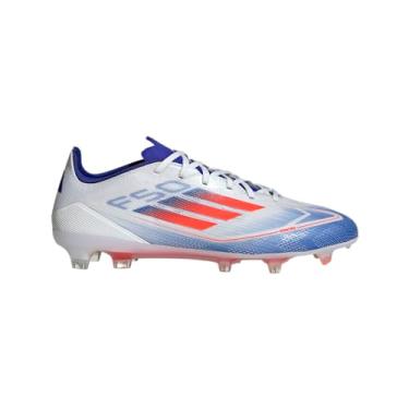 Imagem de adidas Tênis unissex adulto F50 Pro Firm Ground, Branco/vermelho solar/azul lúcido, 13.5 Women/12.5 Men