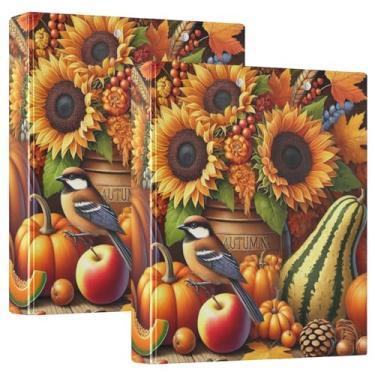 Imagem de Pasta de colheita de outono, 3 fichários, organizador de fichário de 2,5 cm para tamanho carta (21,6 cm x 28 cm), 1 pacote