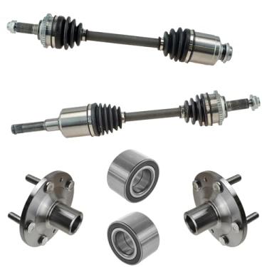 Imagem de TRQ Conjunto de rolamentos do cubo de roda do conjunto de eixo dianteiro CV 4 peças compatível com Fusion Milan 2,5L