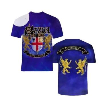 Imagem de Camiseta Unissex Oversized Hip Hop Com Estampa 3D Da Banda Rock Saxon,