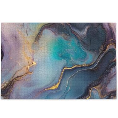 Imagem de Quebra-cabeça personalizado psicodélico moderno com estampa de mármore, 1000 peças, presentes divertidos de elefantes brancos, quebra-cabeças exclusivos, desenhos animados, arte animal, 75 x 50 cm