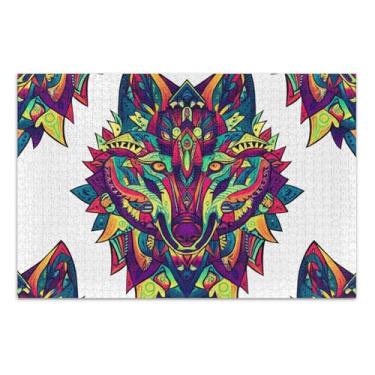 Imagem de Quebra-cabeças para adultos, 1000 peças, natureza, elegante, lobo, ornamentado, jogos, quebra-cabeça, divertido, duro, decoração de arte animal, 75 x 40 cm