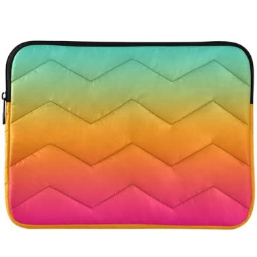 Imagem de Capa para notebook degradê laranja azul-petróleo rosa capa protetora para laptop universal 13 capas para laptop 14 polegadas