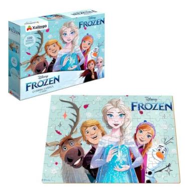 Imagem de Quebra Cabeça Frozen Disney Princesa Infantil 100 Peças - Xalingo