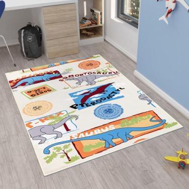 Imagem de Tapete Kids Emborrachado Quarto Criança - Dino - 100% Poliéster - Casa