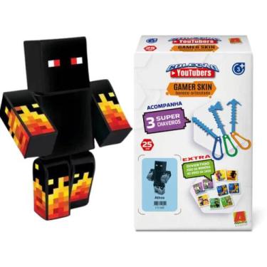 Imagem de Kit Boneco Athos com Chaveiros 25 cm Streamers Gamer Coleção Youtubers