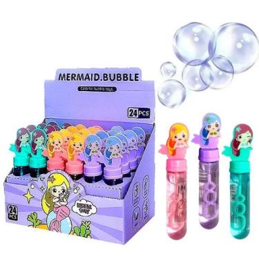 Imagem de Tubo Bolha De Sabão Sereia Infantil Lembrança Festa Caixa 24 - Attic -