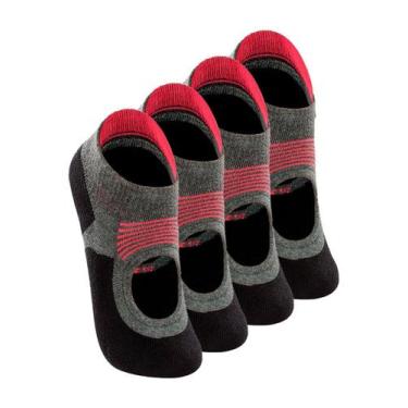 Imagem de Kit 4 Pares de Sapatilhas Antiderrapante Pilates Lupo 3286-002, Preto,