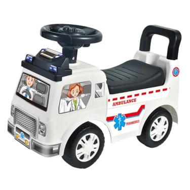 Imagem de KiBcsLic Carrinho de bebê com baixo ruído para desenvolvimento de habilidades motoras, playgrounds, brincadeiras ativas em parques com música para crianças de, Branco
