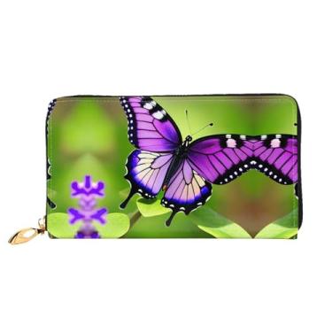 Imagem de XLLingL Carteiras de cartão de crédito impressas, bolsas longas de couro femininas, carteiras com zíper, carteira de viagem simples