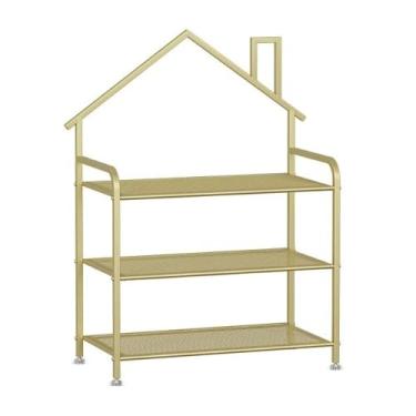 Imagem de Sapateira de metal moderna empilhável, armazenamento de prateleira de sapatos de 3/4/5/7 níveis de altura, organizador vertical de sapateira com prateleiras de malha para entrada, quarto, sapato de