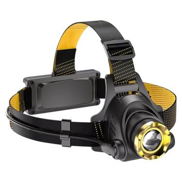 Imagem de Lanterna Frontal Recarregável - LED com Ângulo Ajustável | Lanterna de Cabeça Portátil para Corrida - Para Caminhadas Ciclismo Noturno Escalada Sobrevivência Homens Mulheres