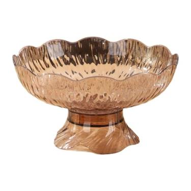 Imagem de ＫＬＫＣＭＳ Fruteira de pedestal com escorredor, design moderno para decoração de mesa, ideal para guardar lanches e armazenar frutas, Cor Café