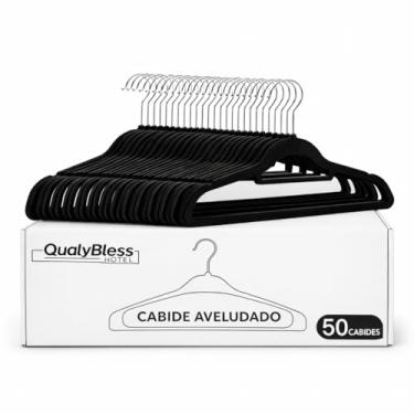 Imagem de Kit Cabides de Veludo Premium Para Organização 50un