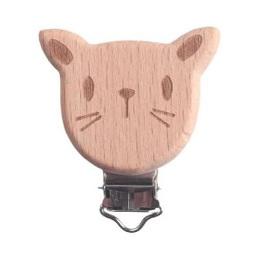 Imagem de Corrente De Chupeta De Madeira De Faia Natural, Mordedor De Bebê De Gr