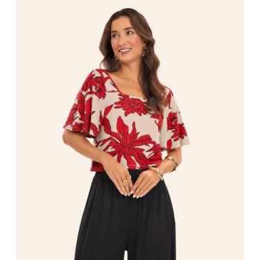 Imagem de Calça Pantalona Feminina Visco Maquinetada Rovitex Preto, P, Preto