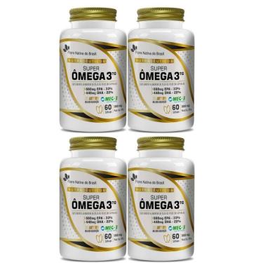 Imagem de Kit Com 04 - Super Ômega 3 (MEG-3) 33EPA/22DHA 1000mg 60 SoftCaps Flora Nativa do Brasil-Unissex