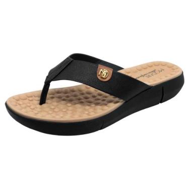 Imagem de Chinelo Tamanco Feminino Conforto Anabela Feminino Modare, Preto, Came