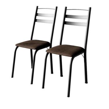 Imagem de Cadeira para Mesa de Jantar 061 Kit 4 Peças Preto Madeira Imbuia - Art