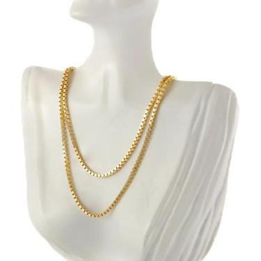 Imagem de Colar Feminino Ouro 18k Corrente Veneziana 1.6 70 Cm Cordão Amarelo - 