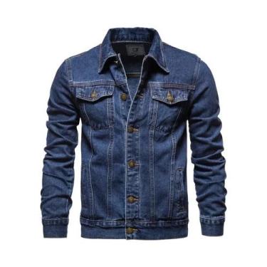 Imagem de Jaqueta Jeans Masculina Slim Fit Outono 2025 Vintage Casual Motociclis