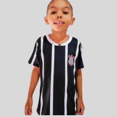 Imagem de Camisa Corinthians Infantil Torcida Baby, Preto, 06 Meses 