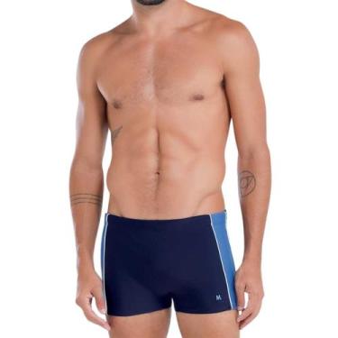 Imagem de Sunga Praia Boxer Box Lisa Mash Slim Não Aperta Microfibra, Marinho, G