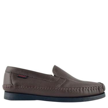 Imagem de Sapato Masculino Comparini Casual Baixo Em Couro 201, Castanho, 38