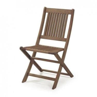Imagem de Cadeira Dobrável sem Braços Madeira Eucalipto Castanho - Casatema, Úni