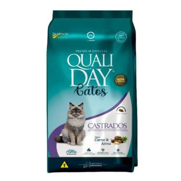 Imagem de xxx Ração Qualiday Para Gatos Adultos Castrados Sabor Carne e Arroz 2,