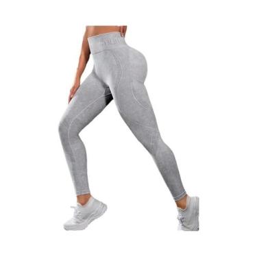 Imagem de Leggings De Yoga Femininas De Cintura Alta Sem Costura, Efeito Levanta