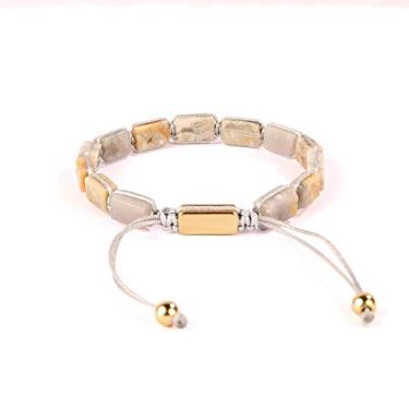 Imagem de ROVAO Pulseira e contas trançadas de couro genuíno, pulseira de aço inoxidável com fecho magnético para homens e mulheres, Metal, não conhecido