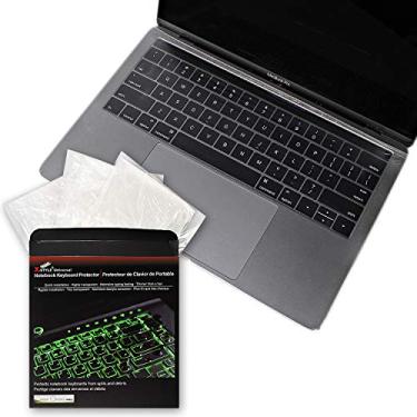 Imagem de Estilo plano totalmente coberto, fácil de higienizar, 0,025 mm, superconfortável, à prova d'água, antipoeira, capa de teclado para MacBook Air/Pro 13 polegadas, uso hospital/dentista [pacote com 3]