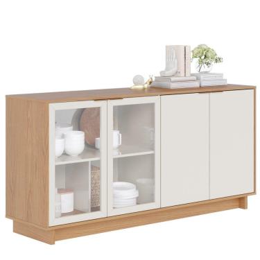 Imagem de Balcão Aparador Buffet Vicky C05 Freijó/Off White - Mpozenato