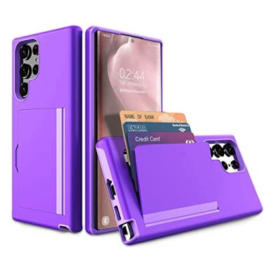 Imagem de Para Samsung Galaxy S22 Ultra 5G Carteira Porta Cartão de Crédito Capa para Samsung S22 Plus S21 S20 FE S10 Plus Nota 20 A12 A52 72, Roxo, Para Galaxy A12