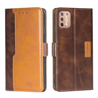 Imagem de For Motorola Moto G9 Plus Contrast Color Side Buckle Leather Phone Case