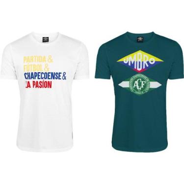 Imagem de Kit 2 Camisetas Umbro Chapecoense Flag Lettering Masculina