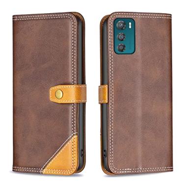 Imagem de For Motorola Moto G42 4G Color Matching Double Sewing Thread Leather Phone Case