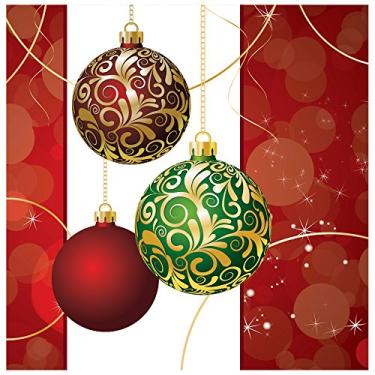 Imagem de Creative Converting Guardanapos de almoço com ornamentos elegantes, vermelho/verde