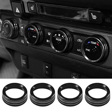 Imagem de Thor-Ind Para Toyota Tacoma Ar Condicionado AC Switch Áudio CD Botão Botão Guarnição Compatível com Toyota Tacoma 2016 2017 2018 2019 2020 2021 2022 (preto)