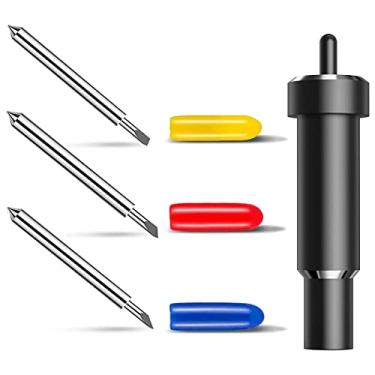 Imagem de Lâmina de corte profundo AB1 com mangueira 30/45/60 graus, lâmina de ponta profunda, ferramenta de corte de couro para Explore 3/Air 2/Air/One/Maker 3/Maker AB1 (preto)