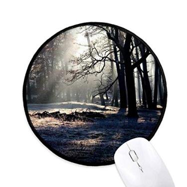 Imagem de Tapete de mouse verde com paisagem de natureza da ciência florestal tapete redondo para computador