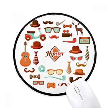 Imagem de DIYthinker Guitar Music Fresh Food Glasses Mouse Pad Desktop Office Tapete Redondo para Computador
