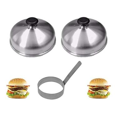 Imagem de Kit 2 Abafador De Hambúrguer Alumínio + 1 Modelador De Ovo